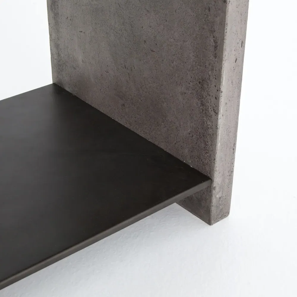 Matthew Industrial Loft Rectangular Side Table - Grey, Concrete