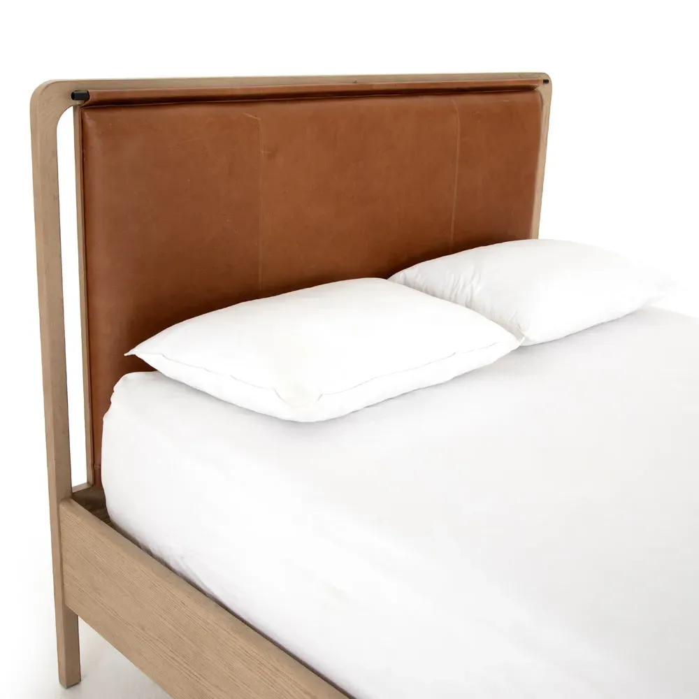 Matthew King Size Bed Frame - Brown, Oak