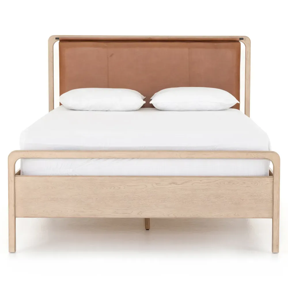 Matthew King Size Bed Frame - Brown, Oak
