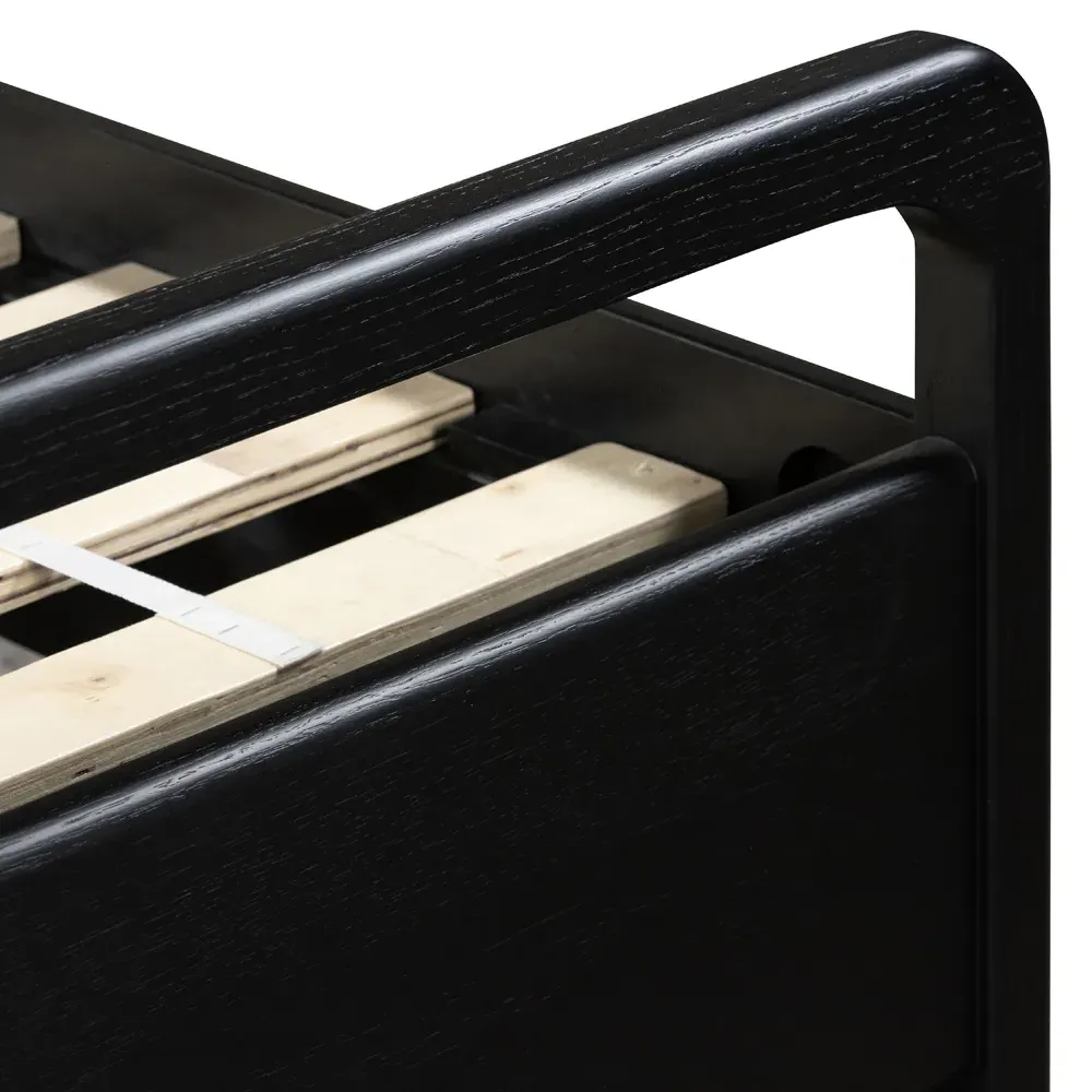 Matthew King Size Bed Frame - Off-White, Oak