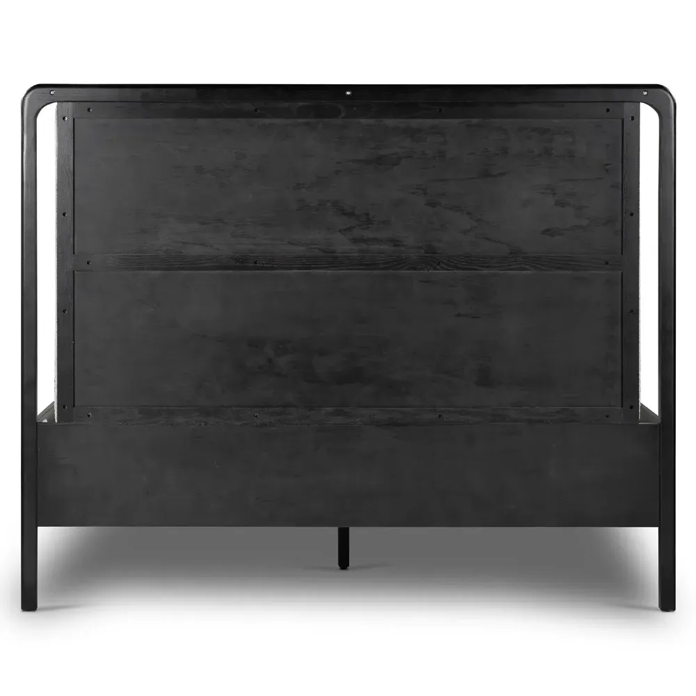 Matthew King Size Bed Frame - Off-White, Oak