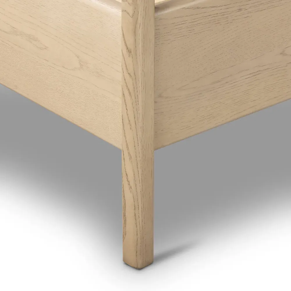 Matthew King Size Bed Frame - White, Oak