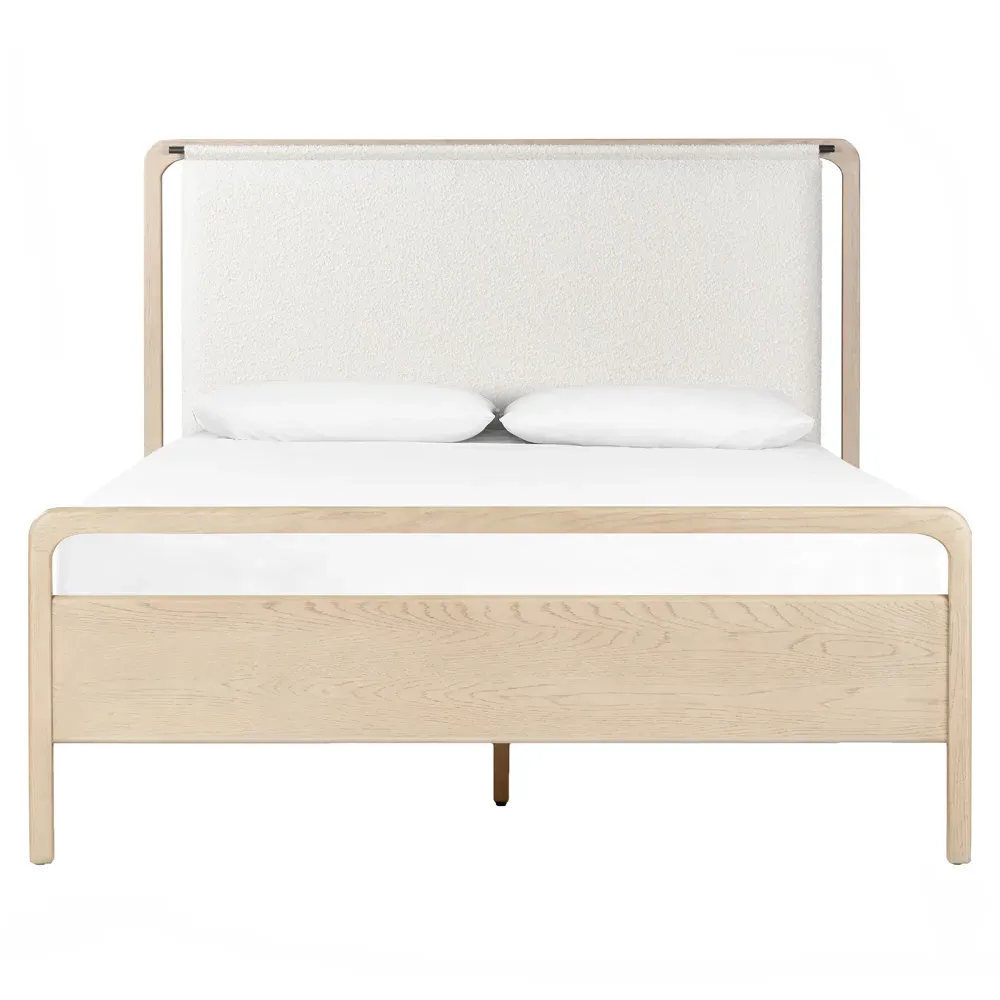 Matthew King Size Bed Frame - White, Oak
