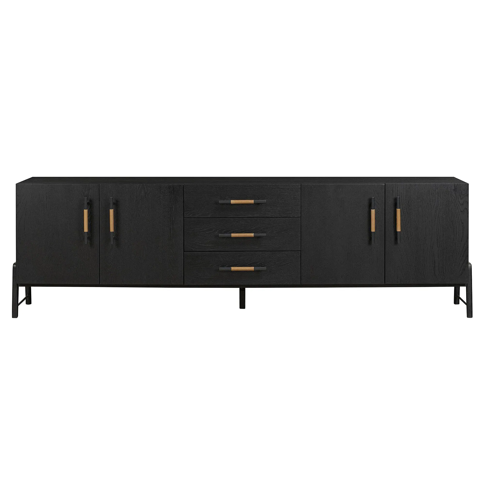 Matthew Media Console - Black, Oak image