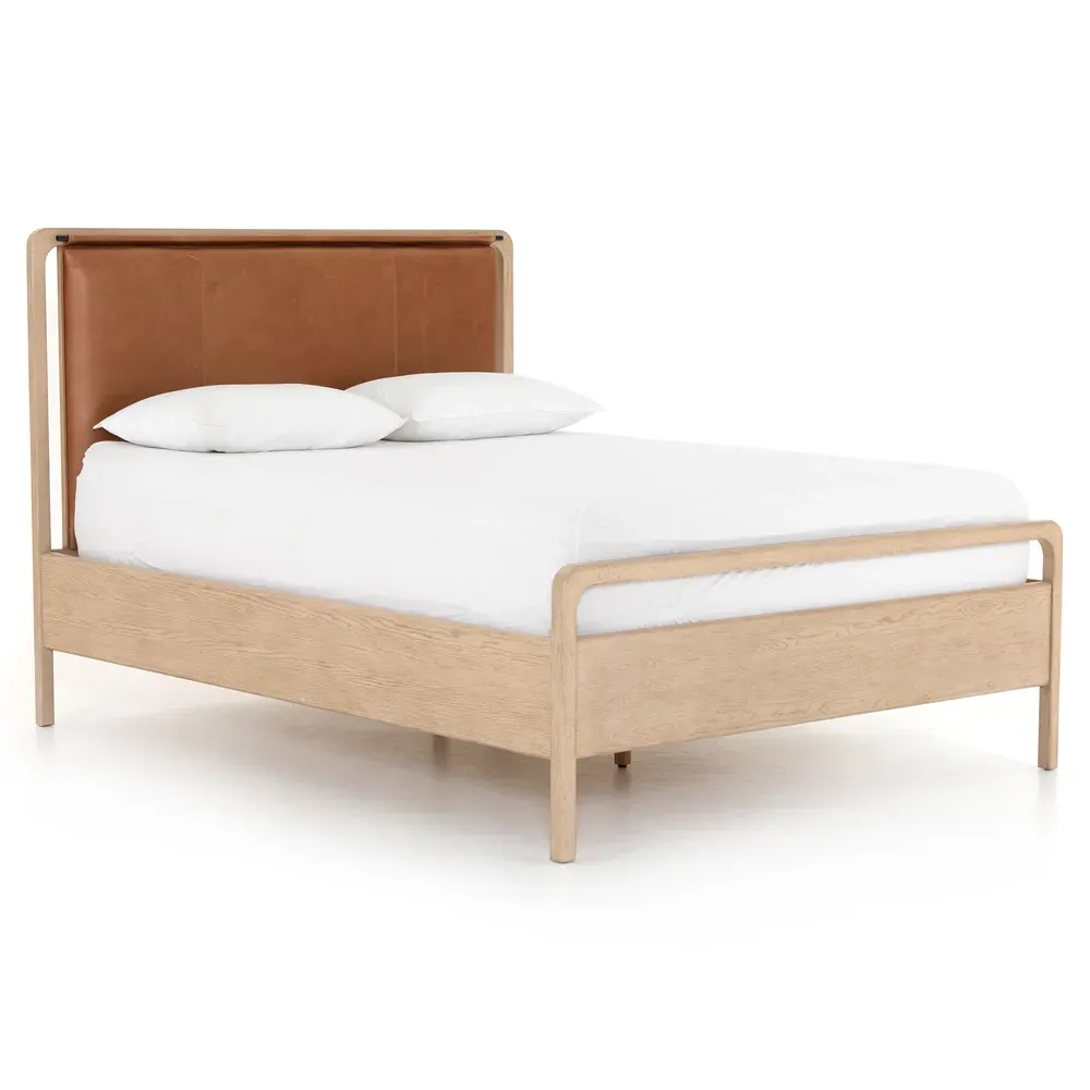 Matthew Queen Size Bed Frame - Brown, Oak