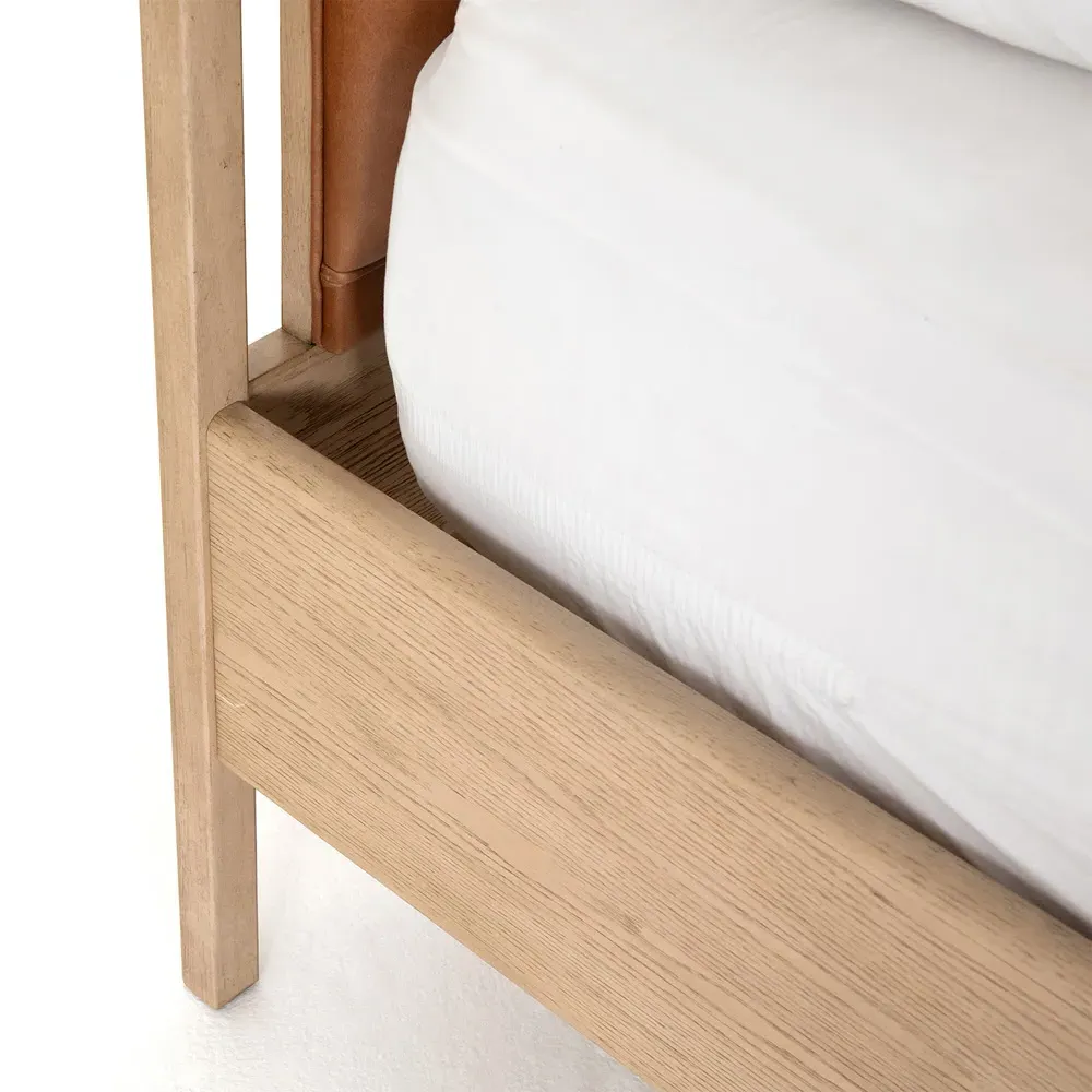 Matthew Queen Size Bed Frame - Brown, Oak