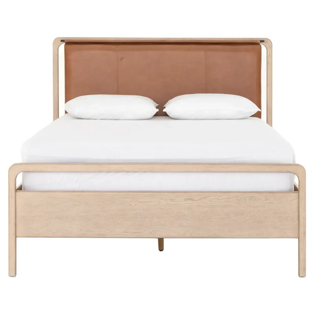 Matthew Queen Size Bed Frame - Brown, Oak
