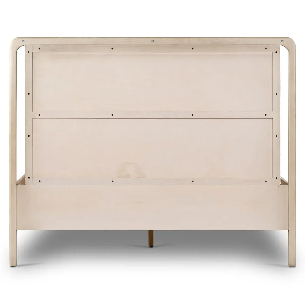 Matthew Queen Size Bed Frame - White, Oak
