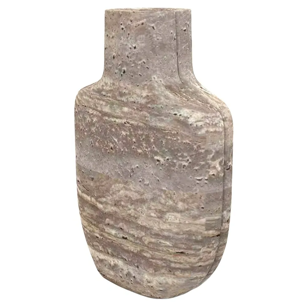 Matthias Medium Bud Table Vase - Grey, Travertine