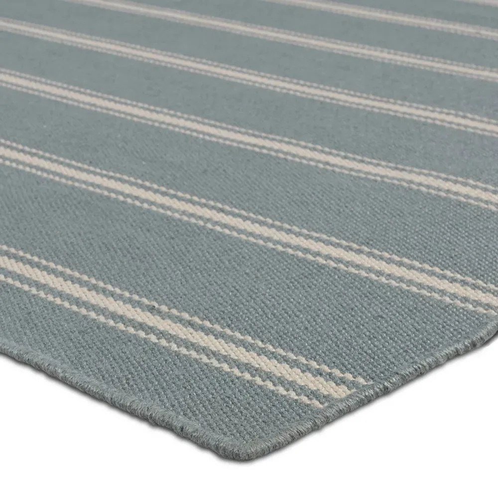 Mavian Striped Indoor Outdoor Rug - Blue, PET Yarn