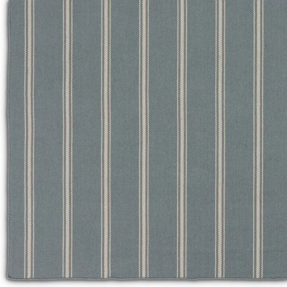 Mavian Striped Indoor Outdoor Rug - Blue, PET Yarn