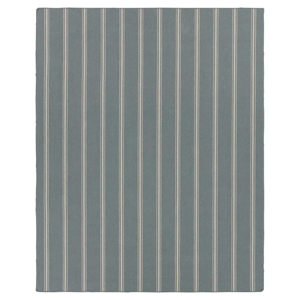 Mavian Striped Indoor Outdoor Rug - Blue, PET Yarn