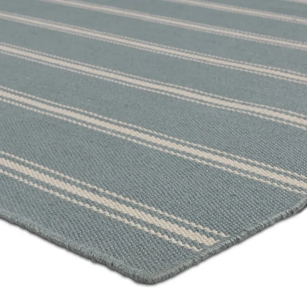 Mavian Striped Indoor Outdoor Rug - Blue, PET Yarn
