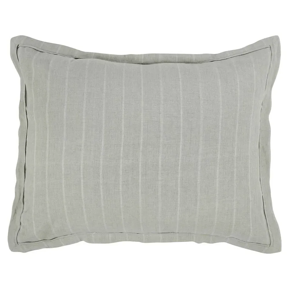Mavis Euro Striped Linen Sham - Sage