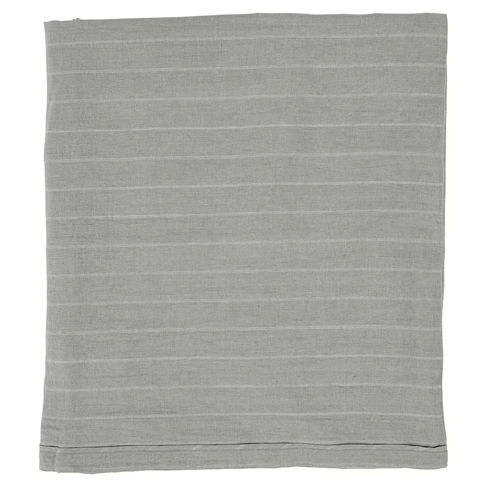 Mavis King Size Striped Duvet - Sage, Linen