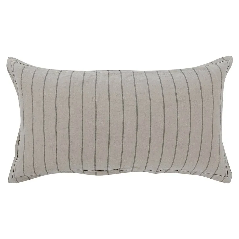 Mavis King Striped Linen Sham - Natural