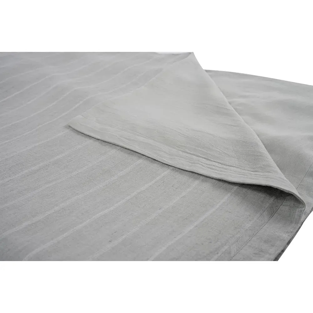 Mavis Queen Size Striped Duvet - Sage, Linen