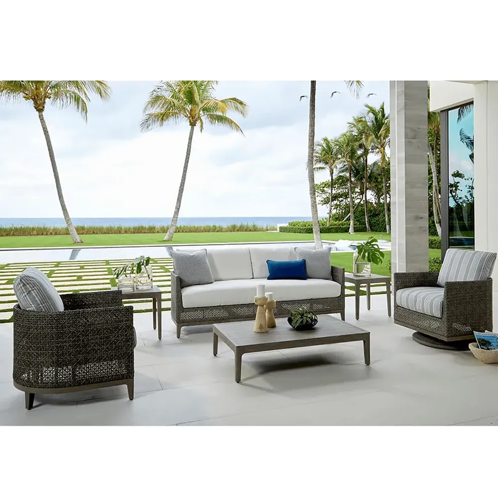 Mavis Rectangular Outdoor Coffee Table - Grey, Aluminum