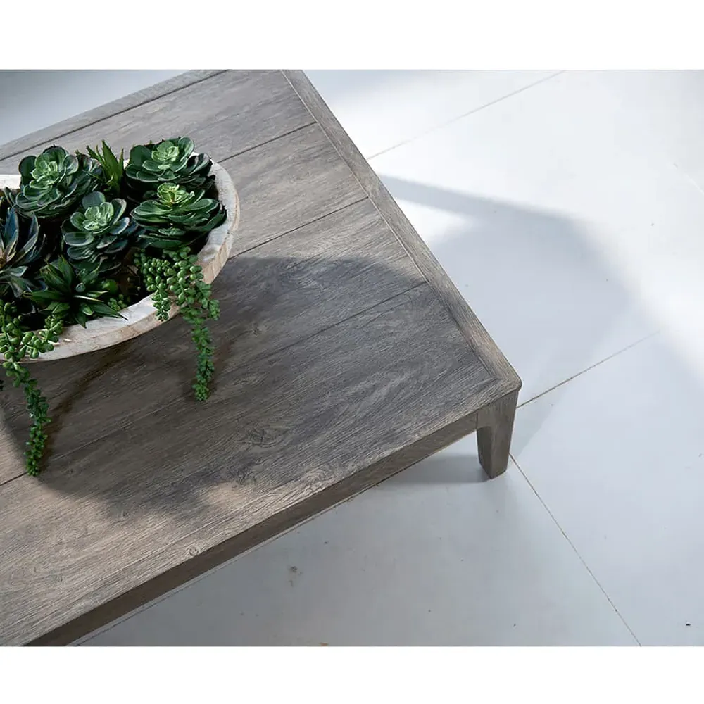 Mavis Rectangular Outdoor Coffee Table - Grey, Aluminum