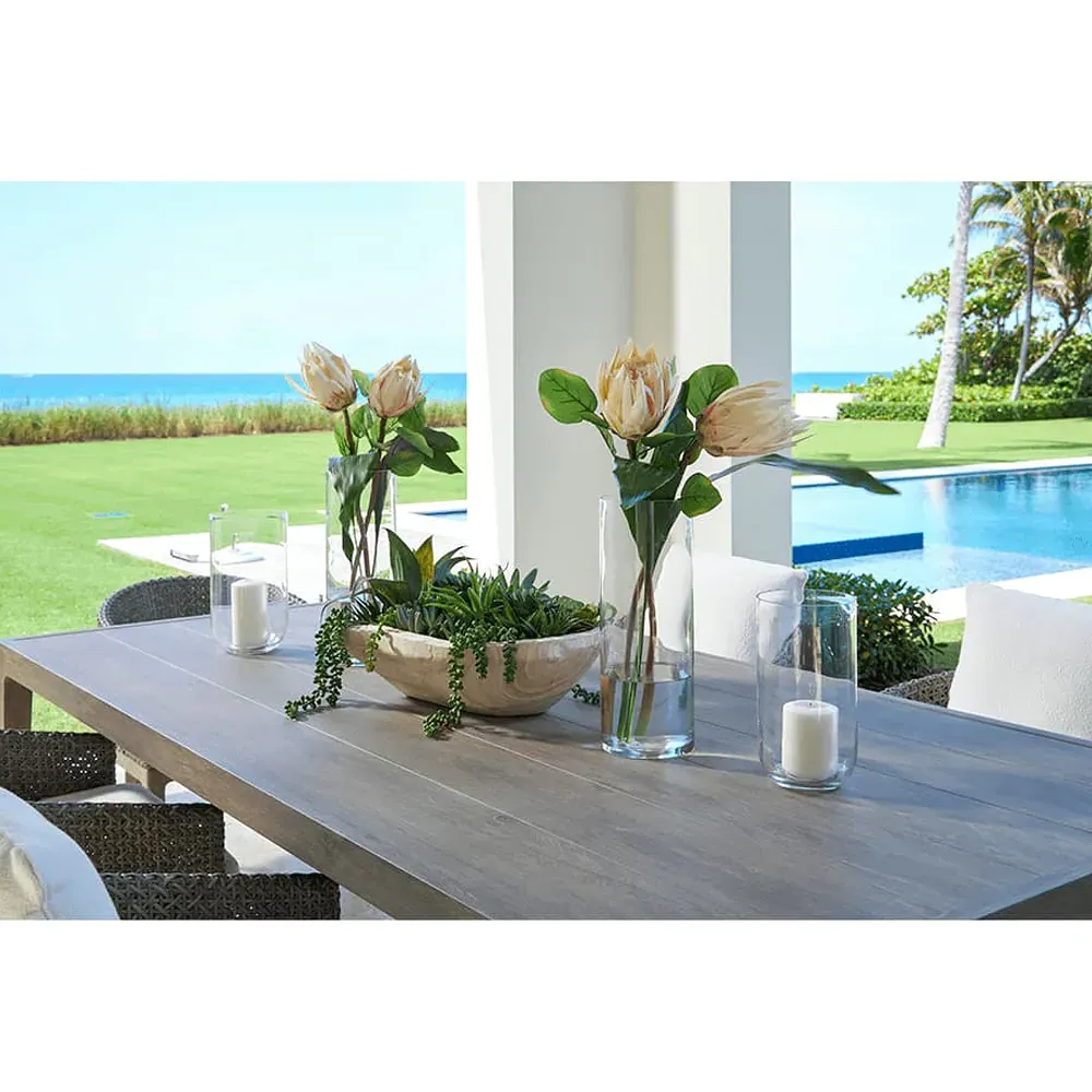 Mavis Rectangular Outdoor Dining Table - Grey, Aluminum