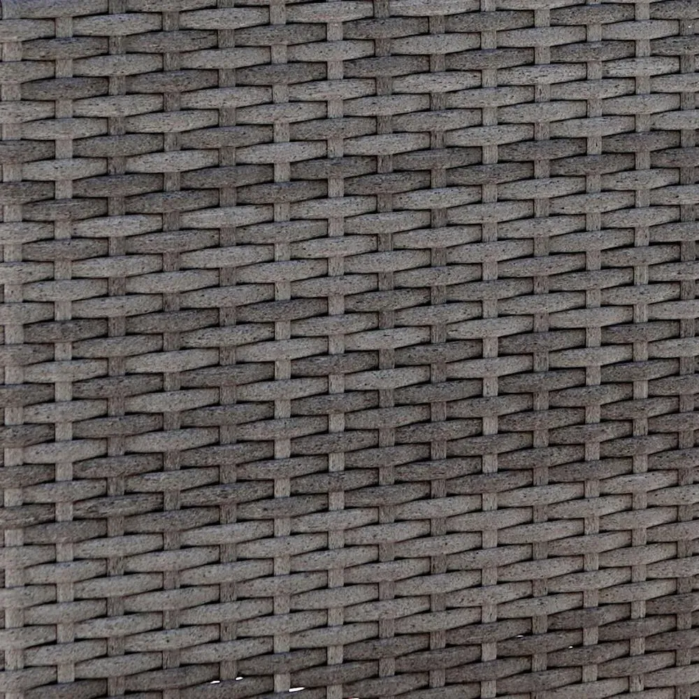 Mavis Square Outdoor Ottoman - Grey, Wicker