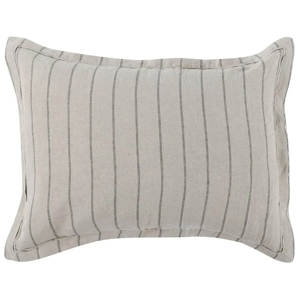 Mavis Standard Striped Linen Sham - Natural