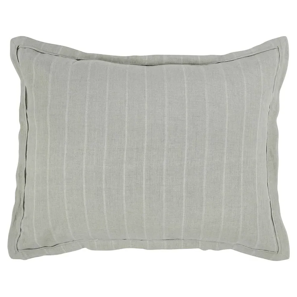 Mavis Standard Striped Linen Sham - Sage image
