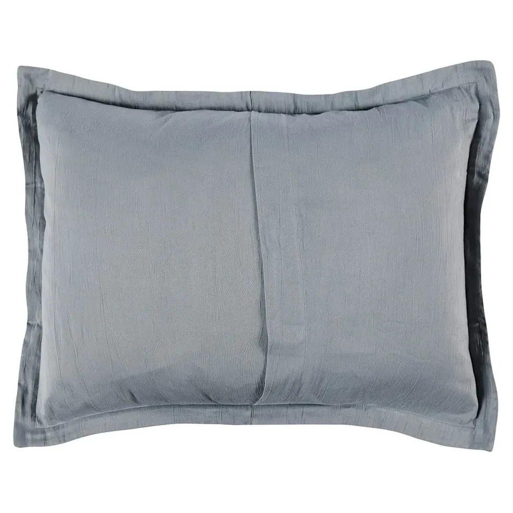 Mavis Standard Striped Linen Sham - Sea Fog Blue