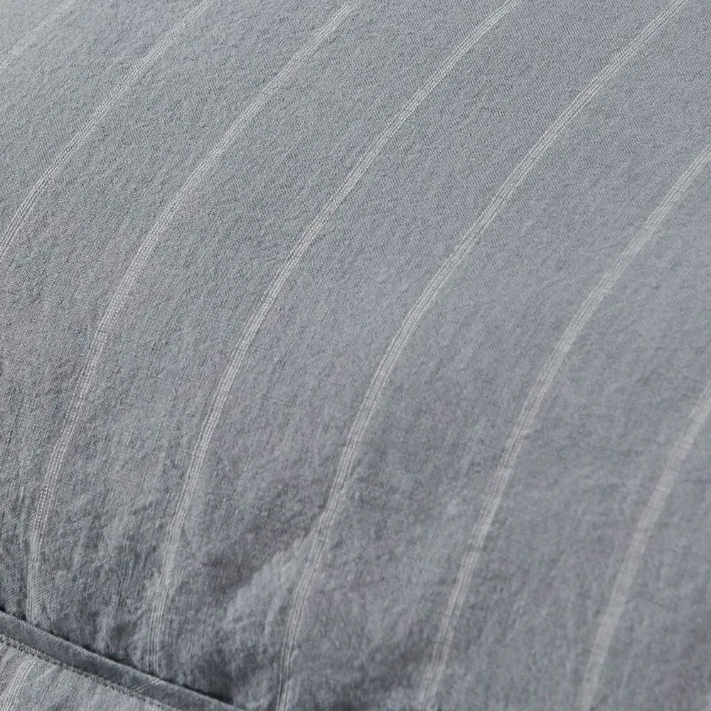 Mavis Standard Striped Linen Sham - Sea Fog Blue