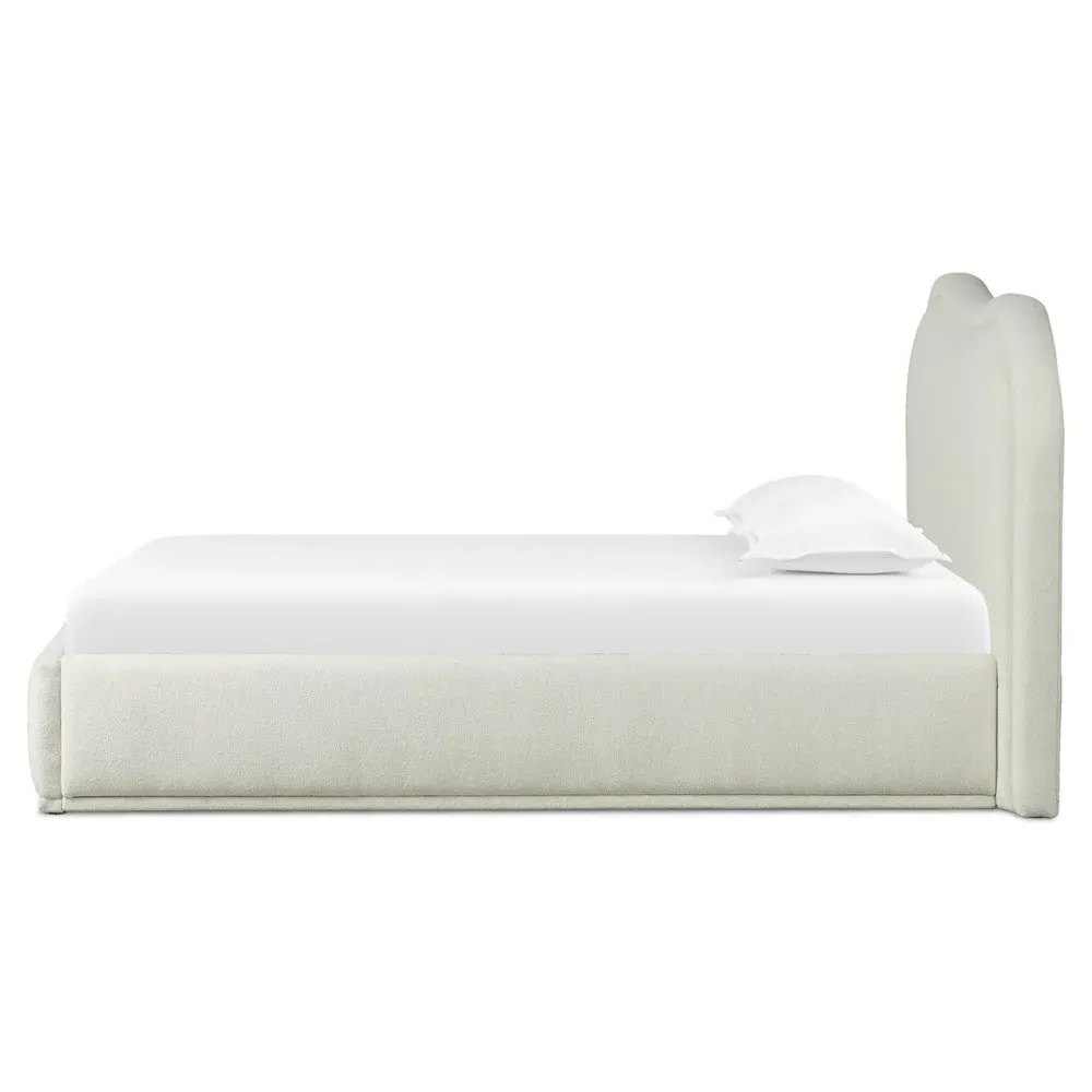 Maxene King Size Bed - Cream, Boucle
