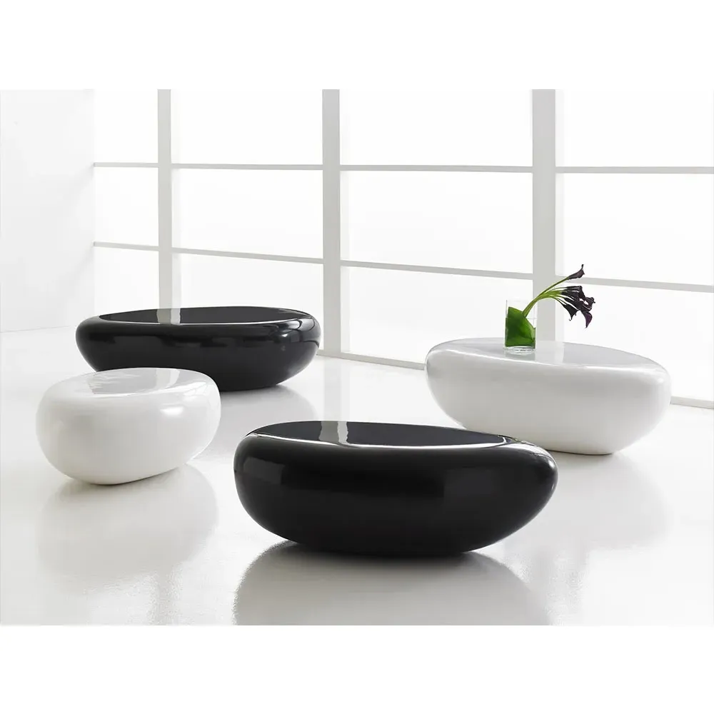 Maxim Small Outdoor Block Coffee Table - Black, Resin