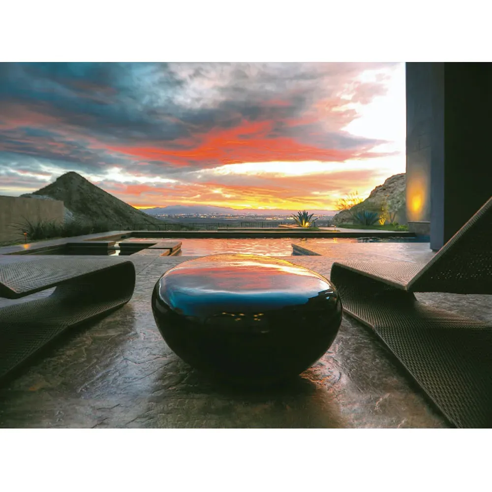 Maxim Small Outdoor Block Coffee Table - Black, Resin