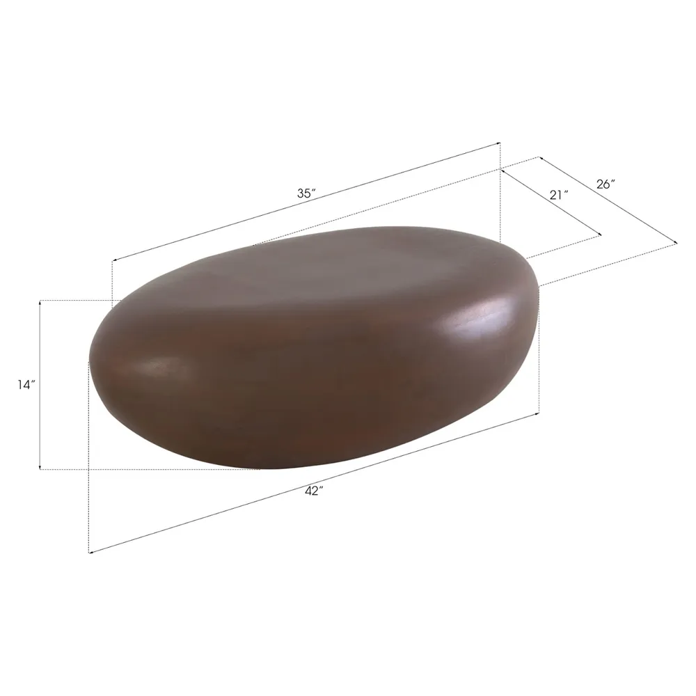 Maxim Small Outdoor Coffee Table - Bronze, Resin