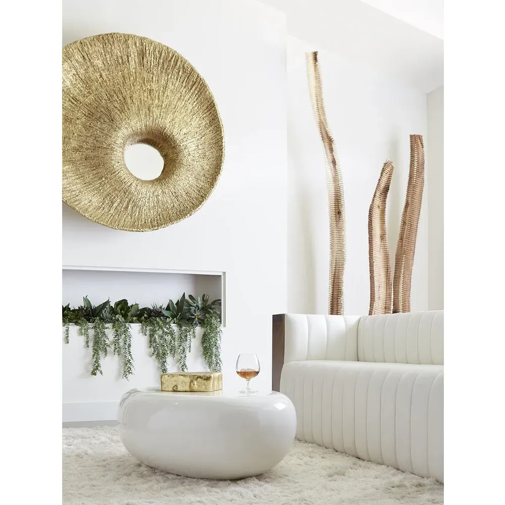 Maxim Small Outdoor Coffee Table - White, Resin