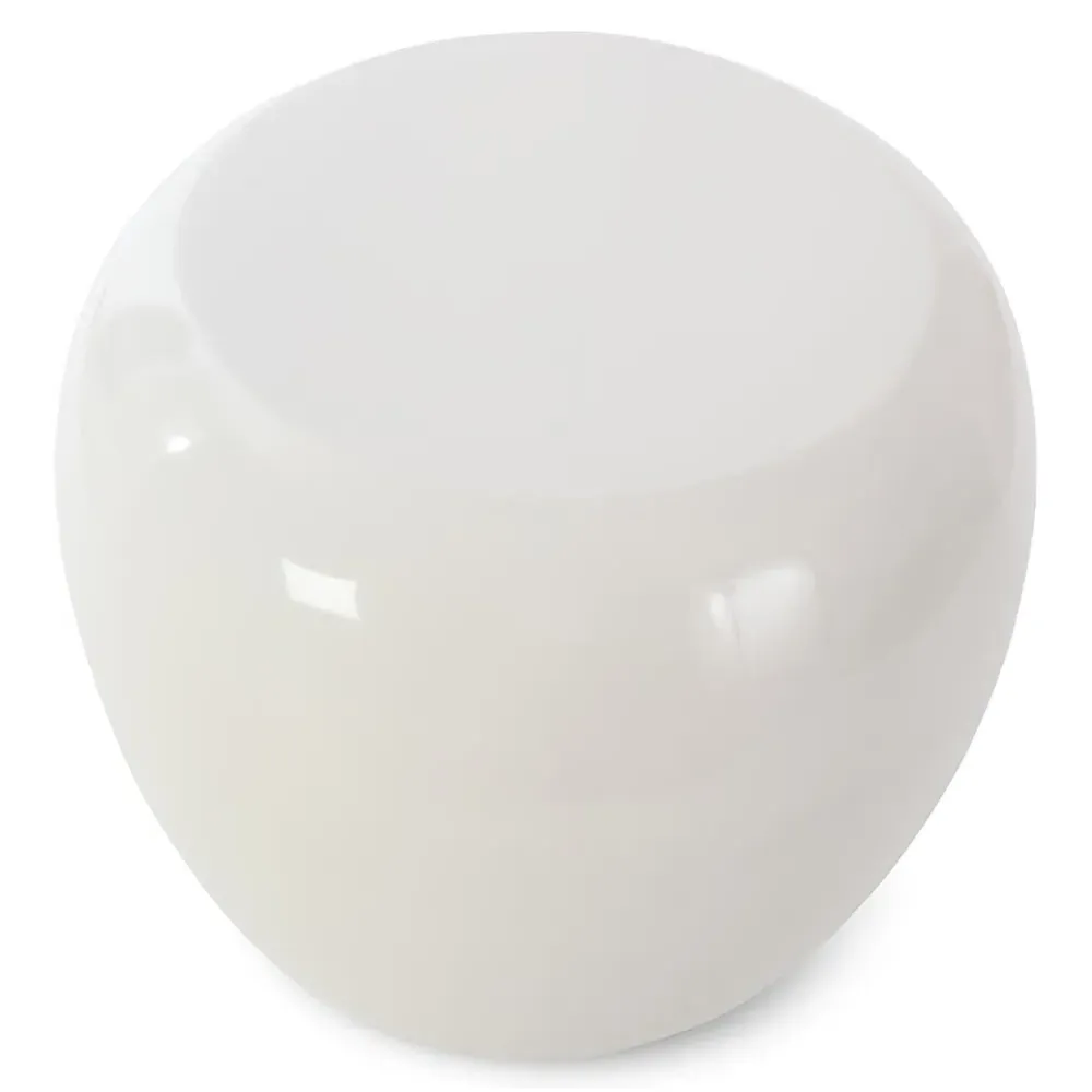 Maxim Stone Round Side Table - White, Resin