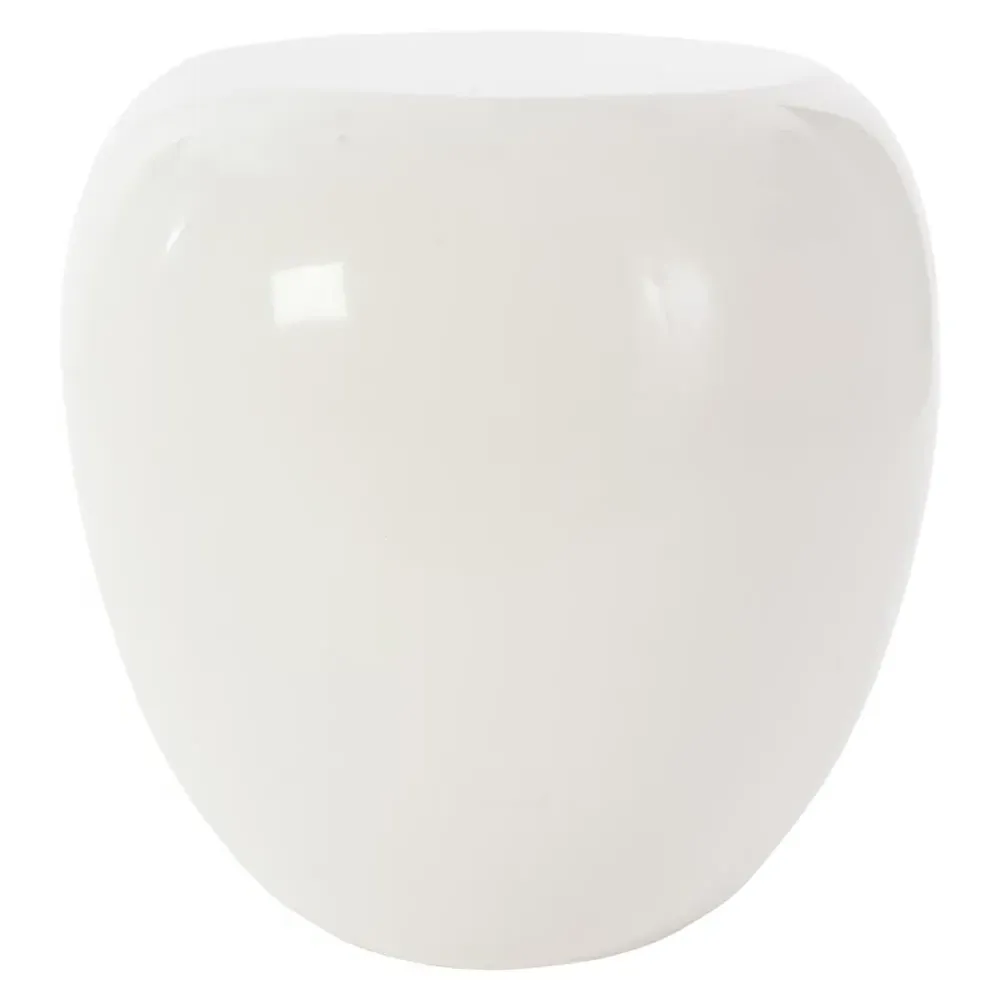 Maxim Stone Round Side Table - White, Resin image