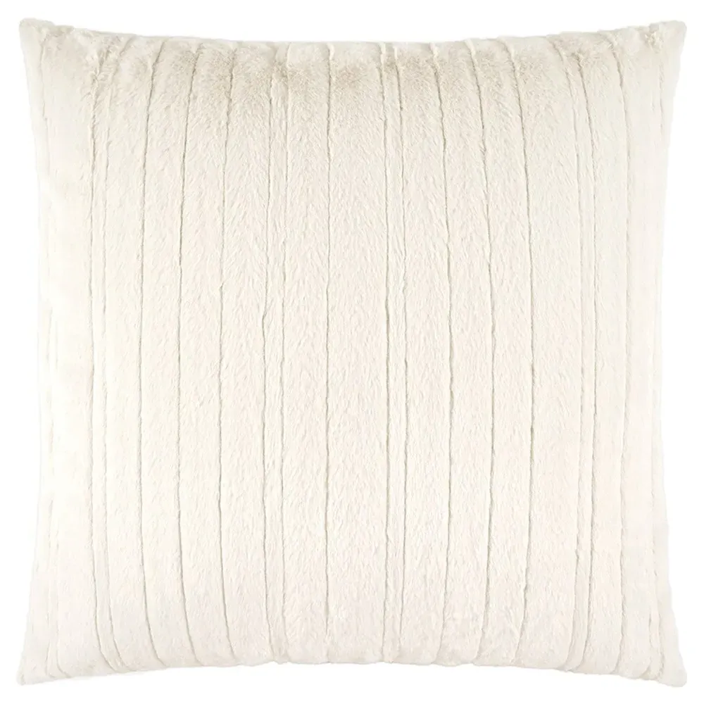 Maxime 24x24 Throw Pillow - White, Faux Fur