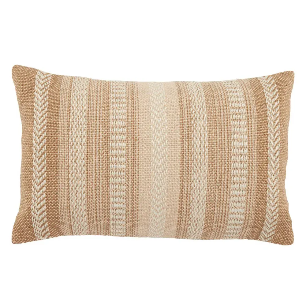 Maximus Global Striped Indoor Outdoor Lumbar Pillow - Beige image