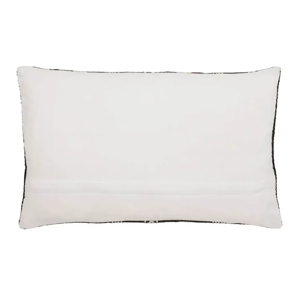 Maximus Global Striped Indoor Outdoor Lumbar Pillow - Black