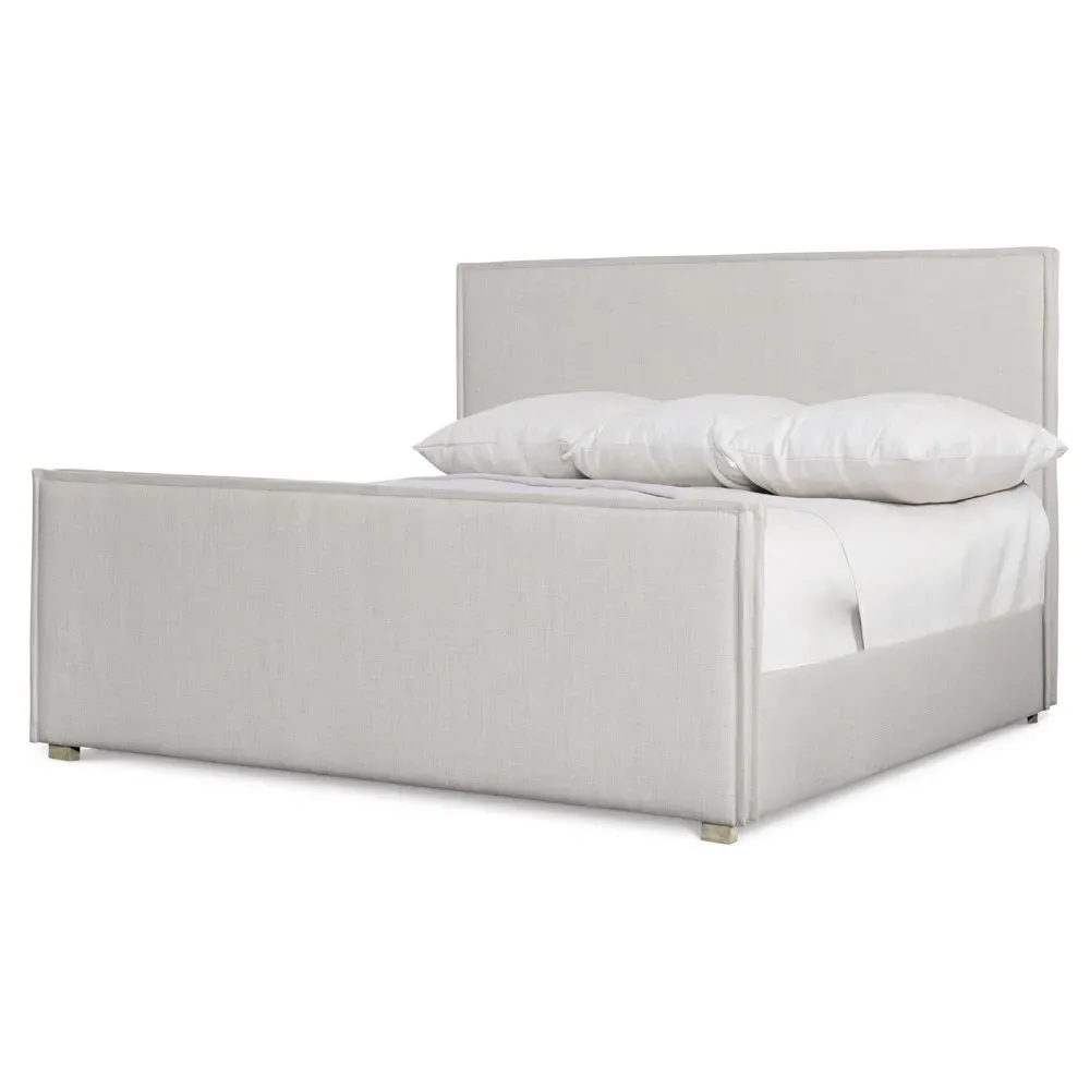 Maxine Queen Size Upholstered Bed - Grey, Wood
