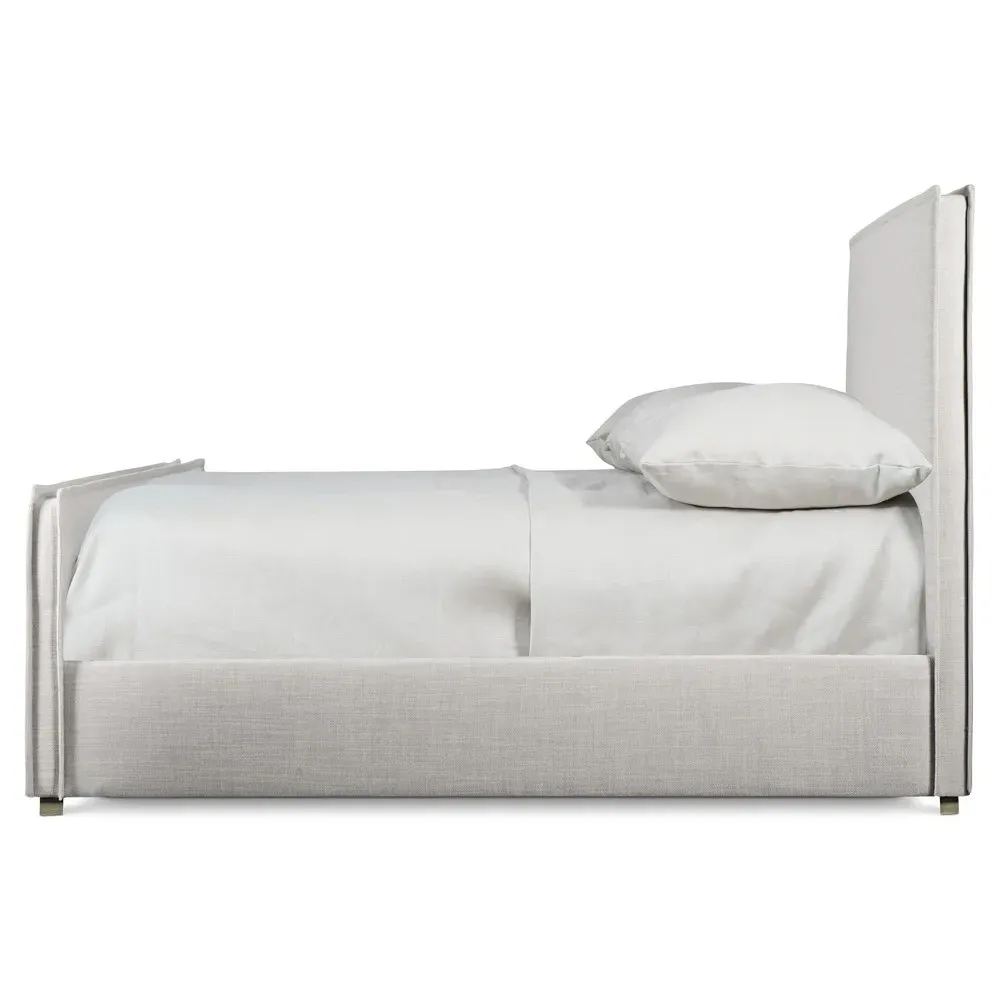 Maxine Queen Size Upholstered Bed - Grey, Wood