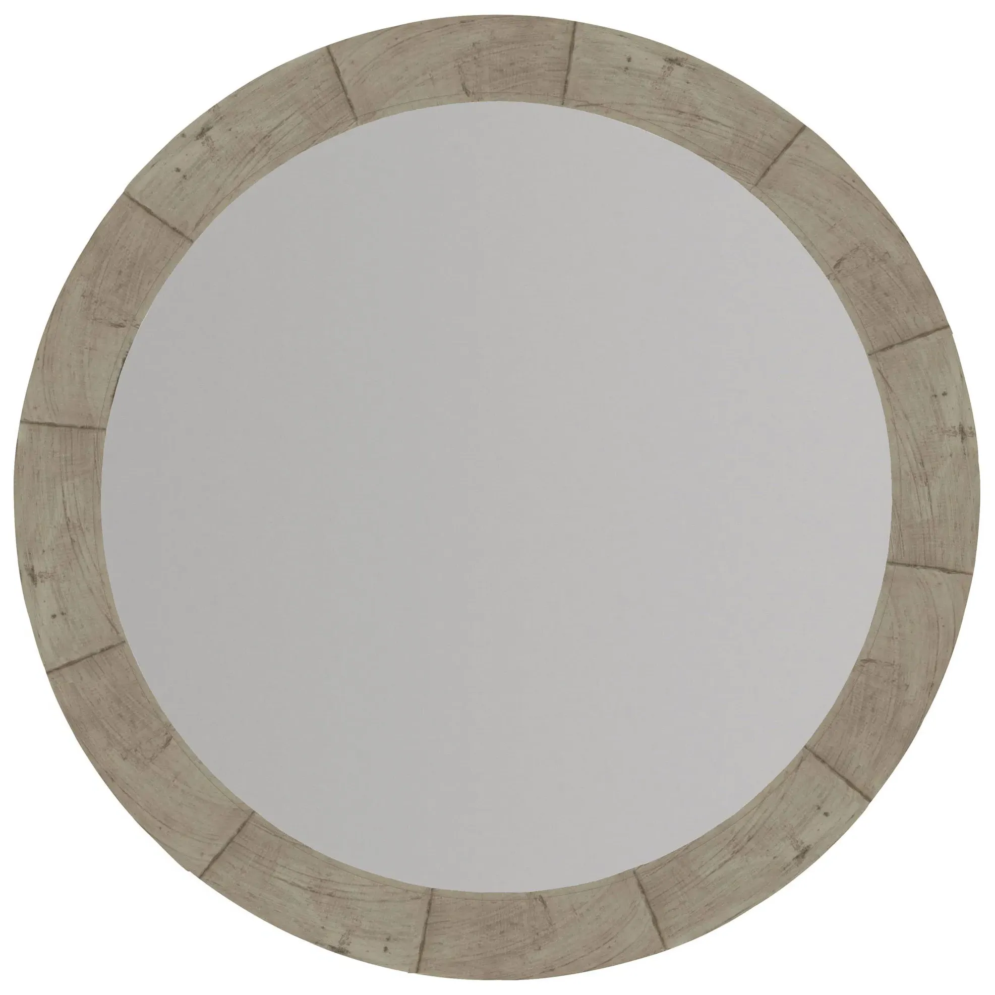 Maxine Round Wall Mirror - Brown, Wood image