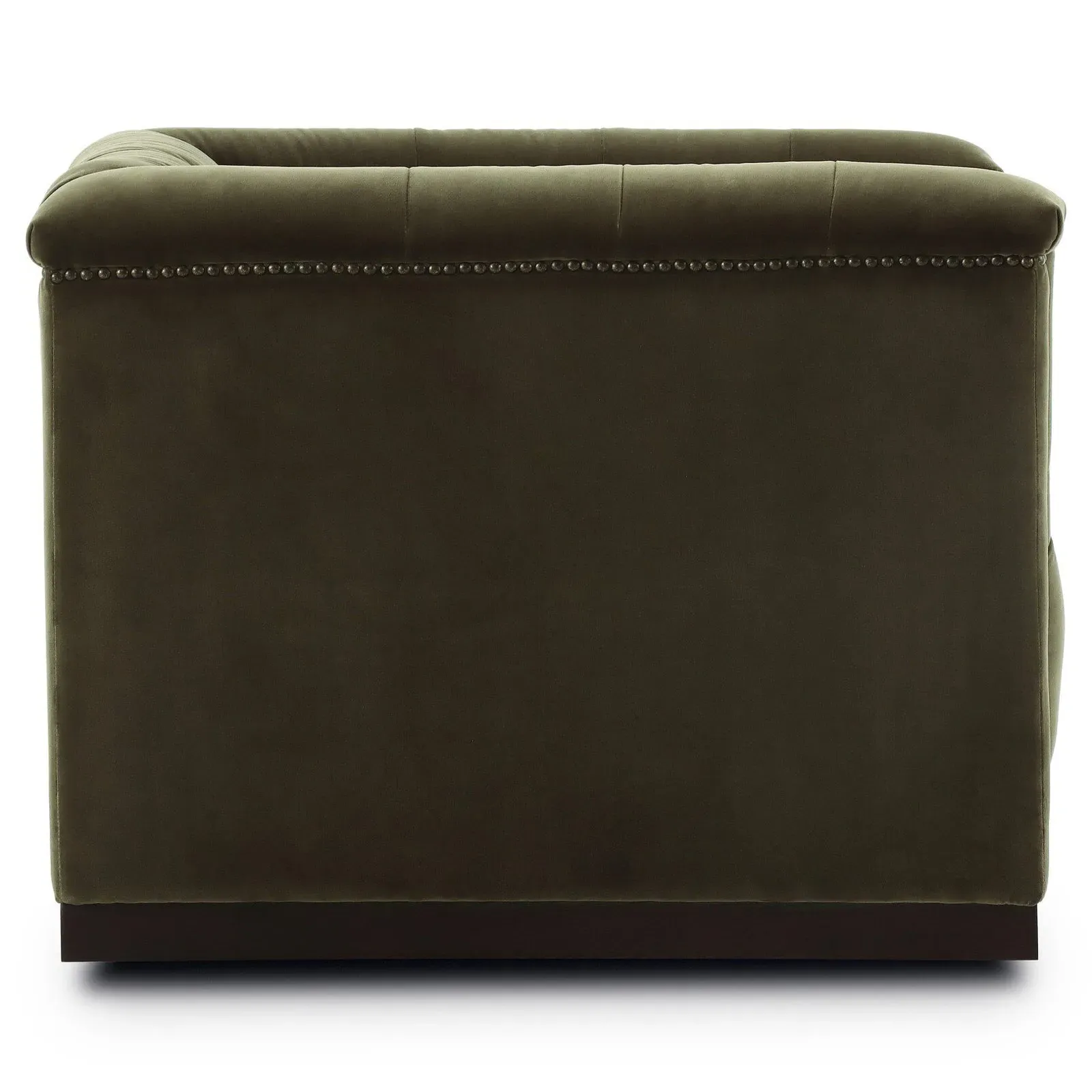 Maxx Tufted Swivel Club Chair with Nailhead Trim - Olive, Velvet