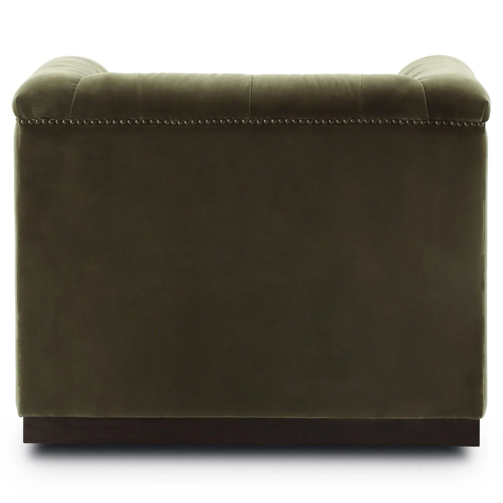 Maxx Tufted Swivel Club Chair with Nailhead Trim - Olive, Velvet