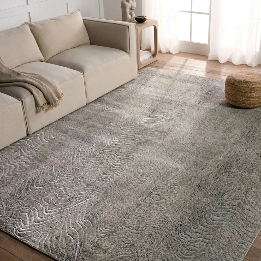 May Animal Patterned Runner Rug - Grey, Polyester