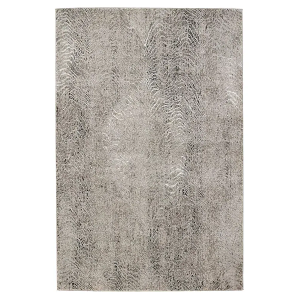 May Animal Patterned Runner Rug - Grey, Polyester