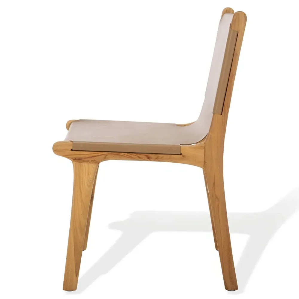 Maya Dining Chair Set of 2 - Brown, Teak