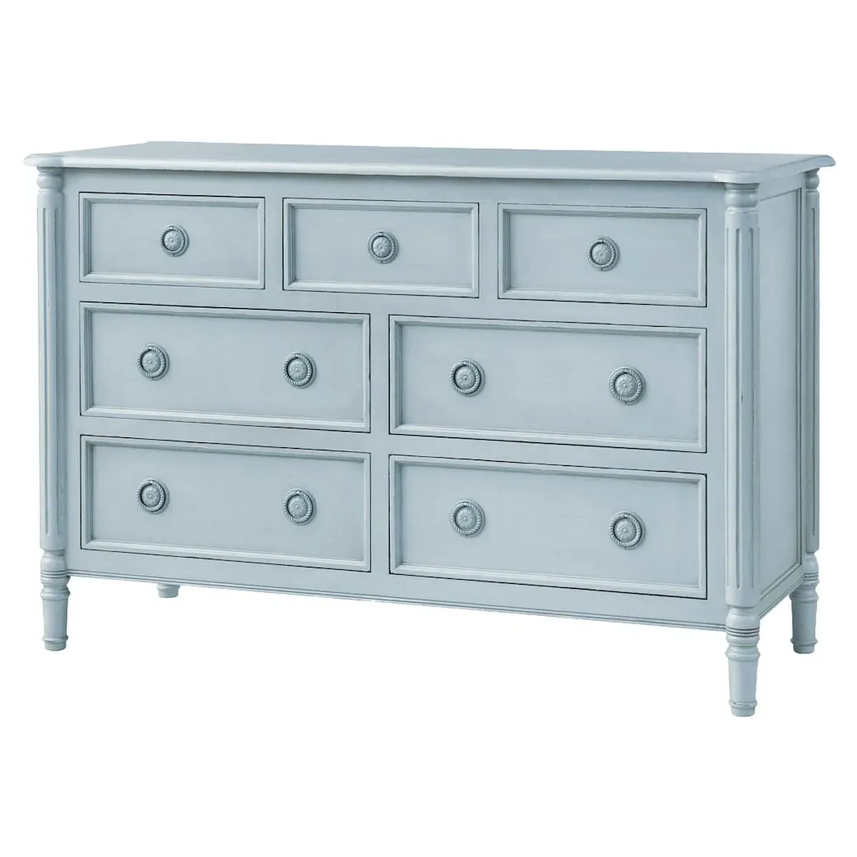Maya French Country Double Dresser - Light Blue, Wood