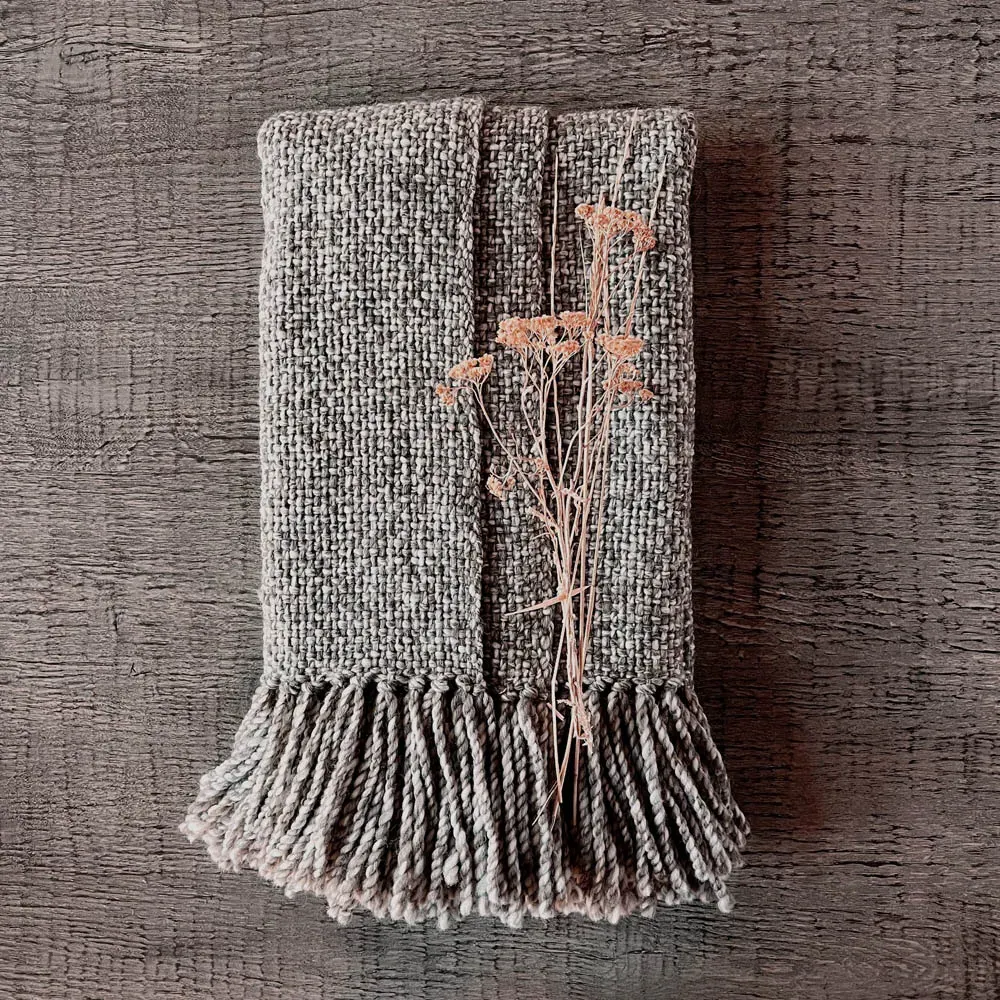 Maya Handwoven Throw Blanket - Grey, Wool