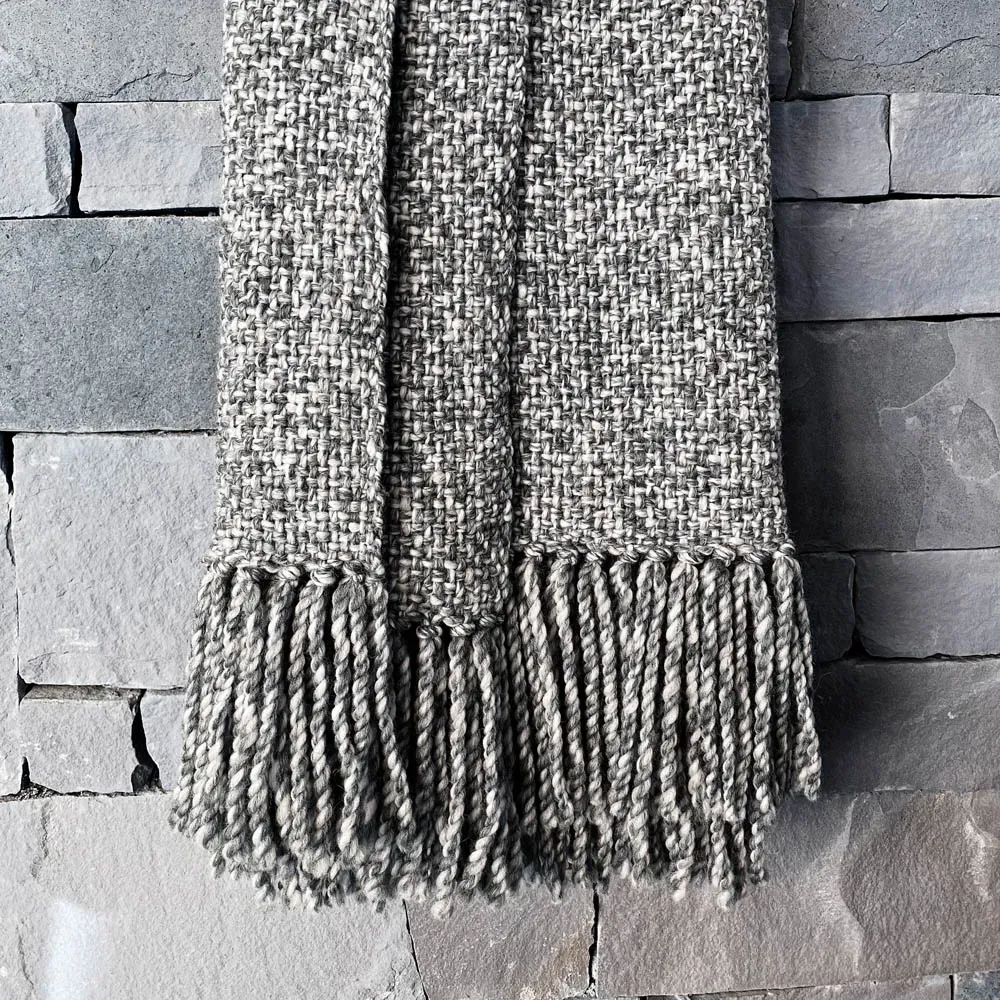 Maya Handwoven Throw Blanket - Grey, Wool